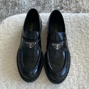 Prada Black Leather Loafers
